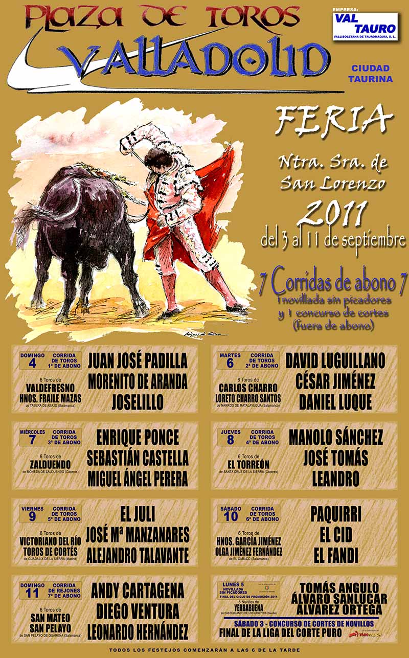 Carteles toros Valladolid 2011