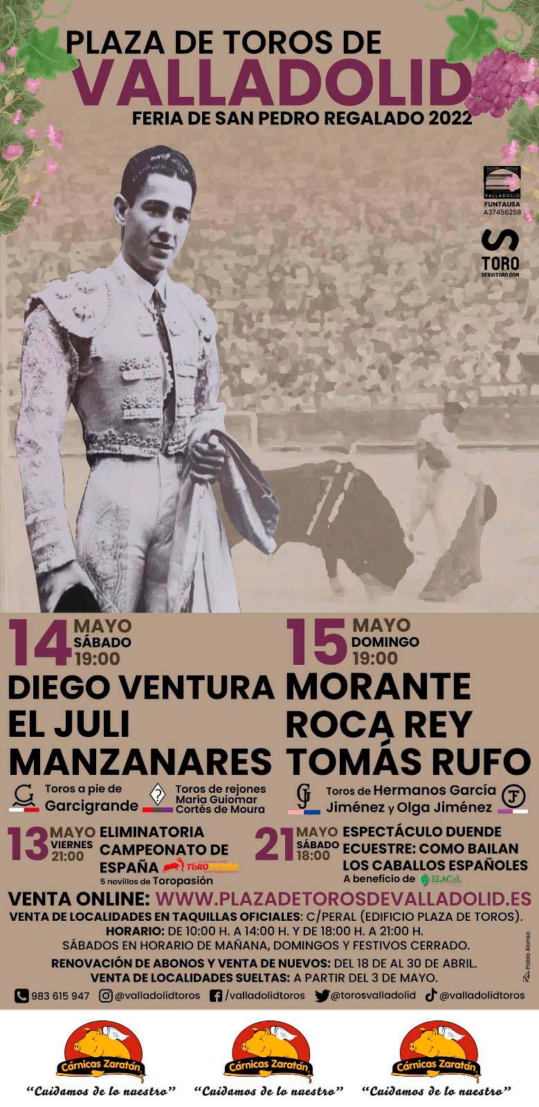 Cartel toros Valladolid San Pedro Regalado 2022